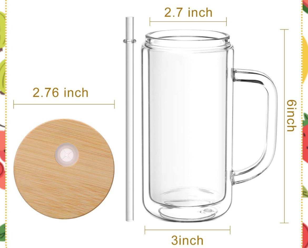 12 oz glass with handle